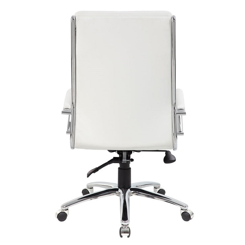 Executive High-Back Chair w/CHRM Base, Caster Accents & Screw Cap Covers freeshipping - Barnhill Desk