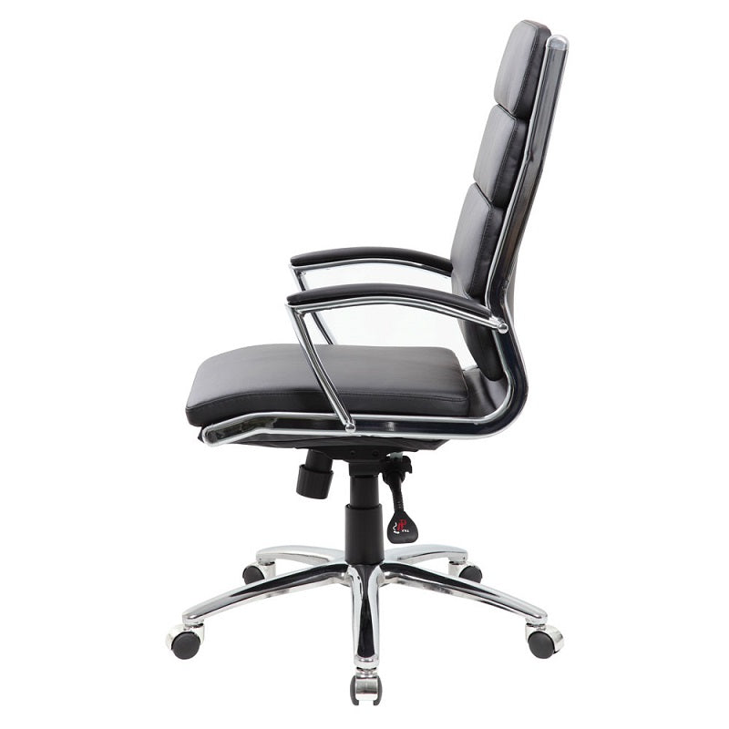 Executive High-Back Chair w/CHRM Base, Caster Accents & Screw Cap Covers freeshipping - Barnhill Desk