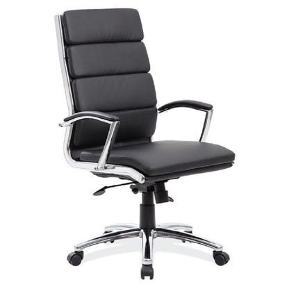 Executive High-Back Chair w/CHRM Base, Caster Accents & Screw Cap Covers freeshipping - Barnhill Desk