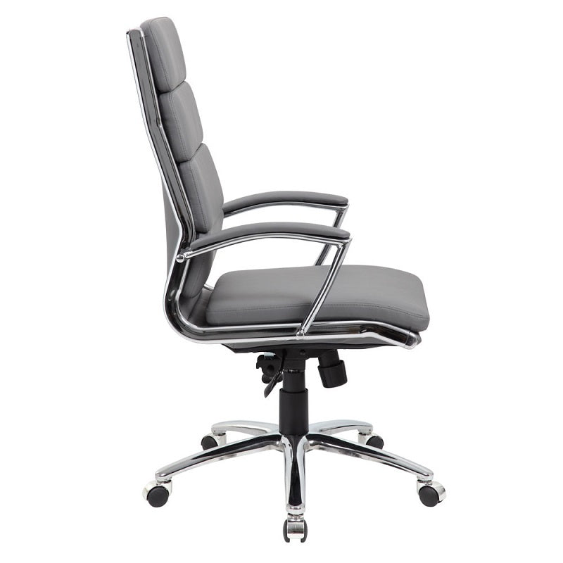 Executive High-Back Chair w/CHRM Base, Caster Accents & Screw Cap Covers freeshipping - Barnhill Desk