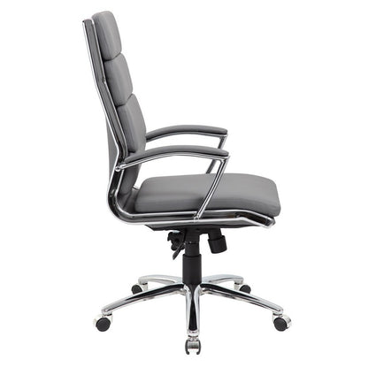 Executive High-Back Chair w/CHRM Base, Caster Accents & Screw Cap Covers freeshipping - Barnhill Desk