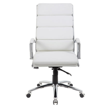 Executive High-Back Chair w/CHRM Base, Caster Accents & Screw Cap Covers freeshipping - Barnhill Desk
