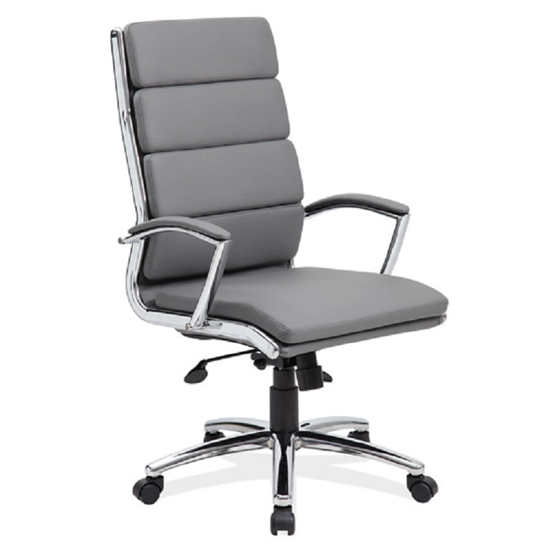 Executive High-Back Chair w/CHRM Base, Caster Accents & Screw Cap Covers freeshipping - Barnhill Desk