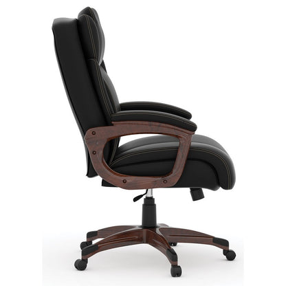 Charleston Collection Executive High Back with Plastic Wooden Arms and Base freeshipping - Barnhill Desk